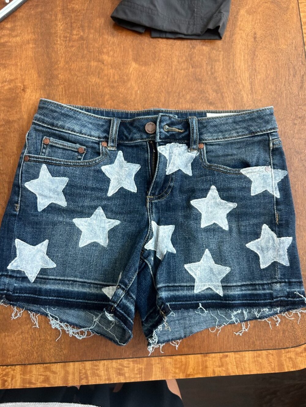 Star jean shorts